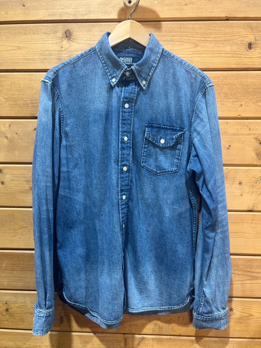 Polo Ralph Lauren Denim Button Down Shirt Classic Fit Medium Wash